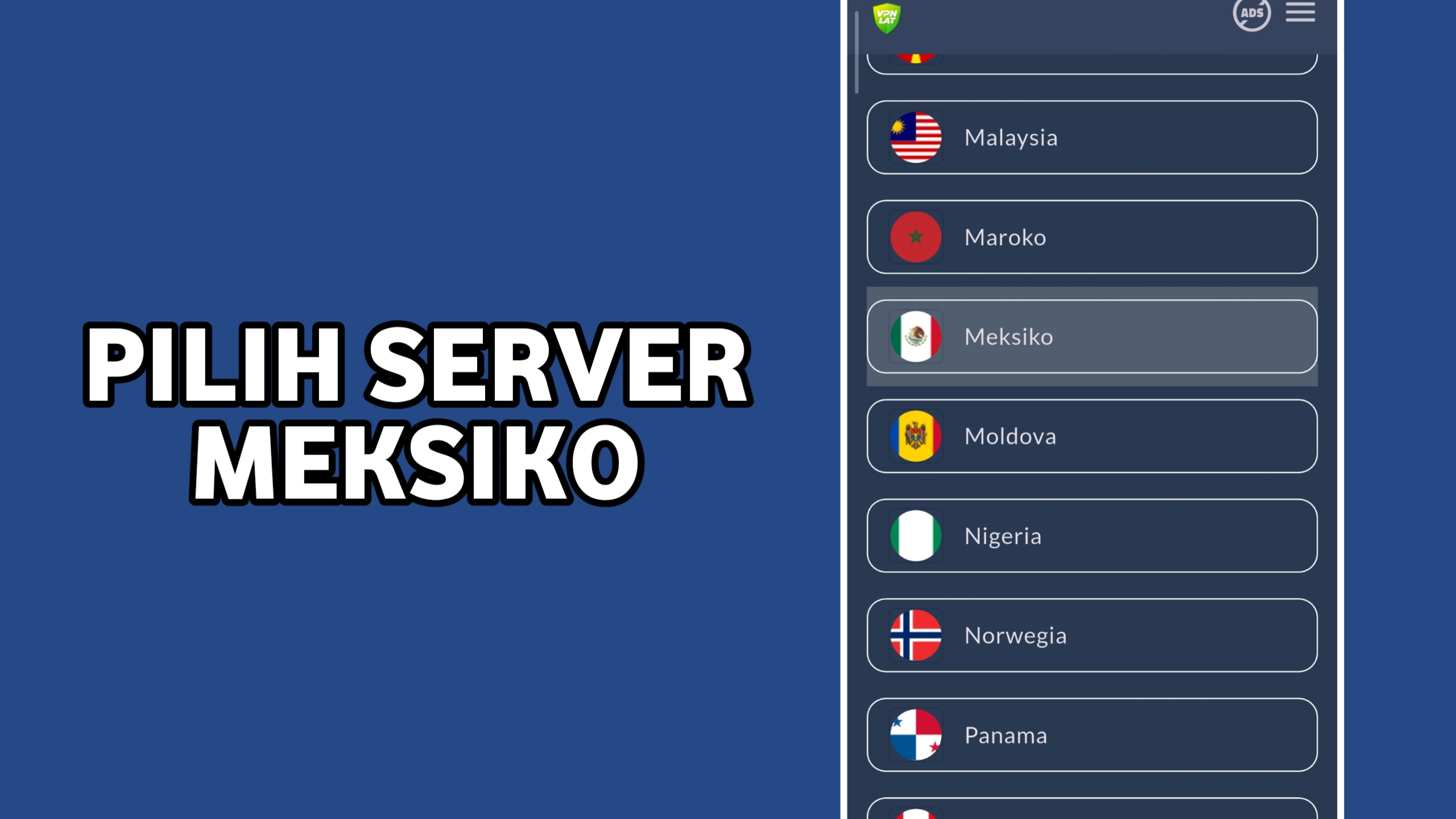 Pilih server meksiko